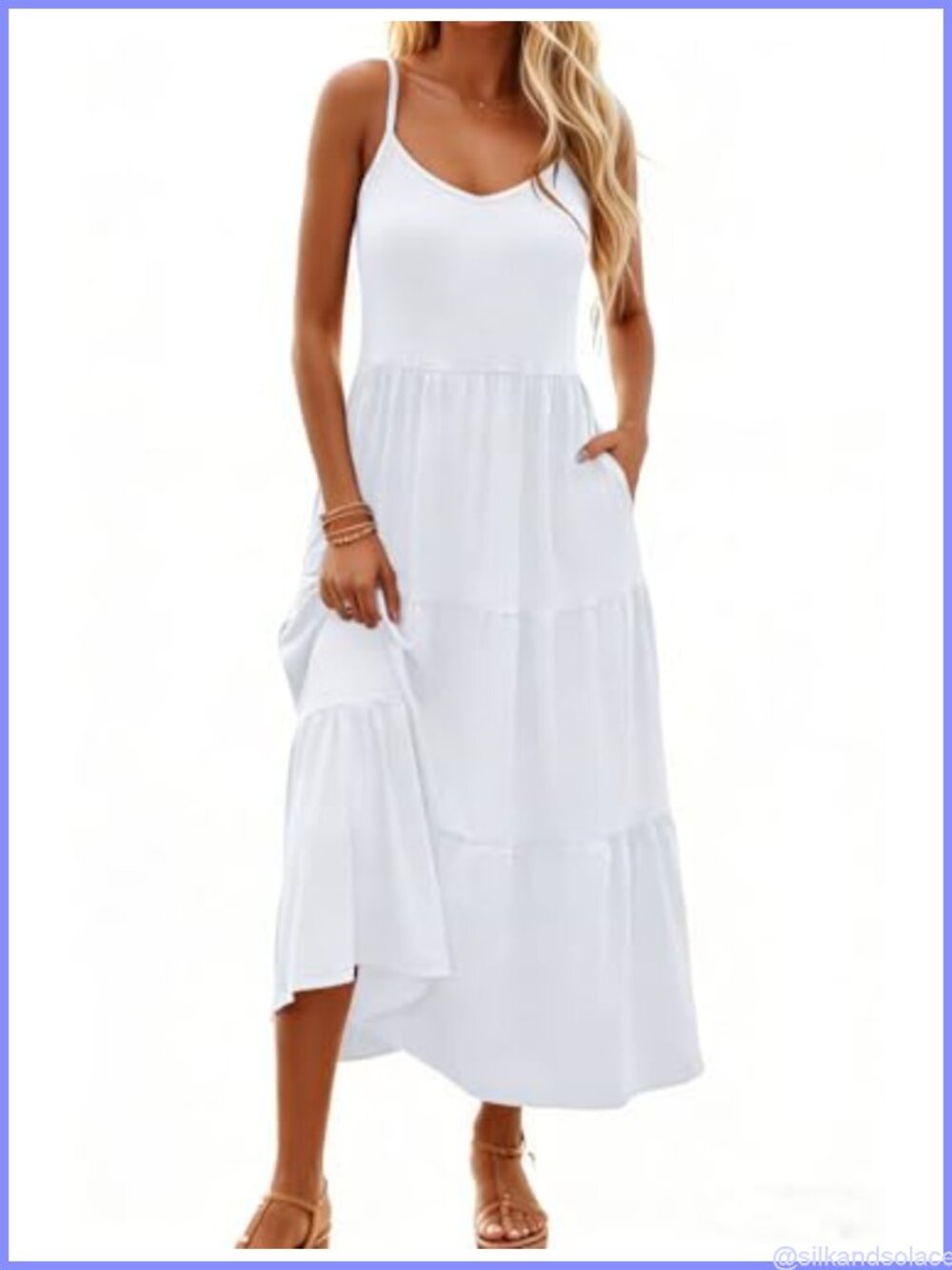 Sleeveless Maxi Dress with Pockets Summer Beach Casual